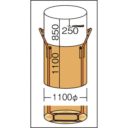 요시노 컨테이너 가방 원형 범용 타입 YS-CB-1000A 1개