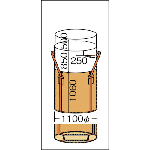 요시노 컨테이너 가방 원형 안쪽 봉투 첨부 YS-CB-1000A-PE3 1개