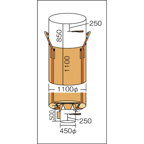요시노 컨테이너 가방 원형 배출구 부착 YS-CB-1000C 1개