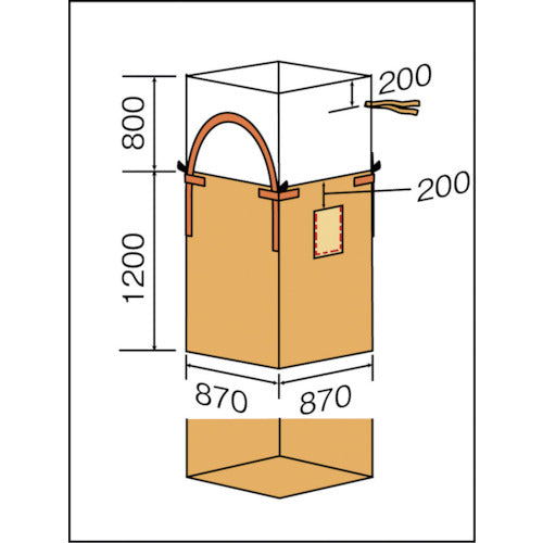 요시노 컨테이너 가방 각형 500kg 타입 YS-CB-SLB-1 1개