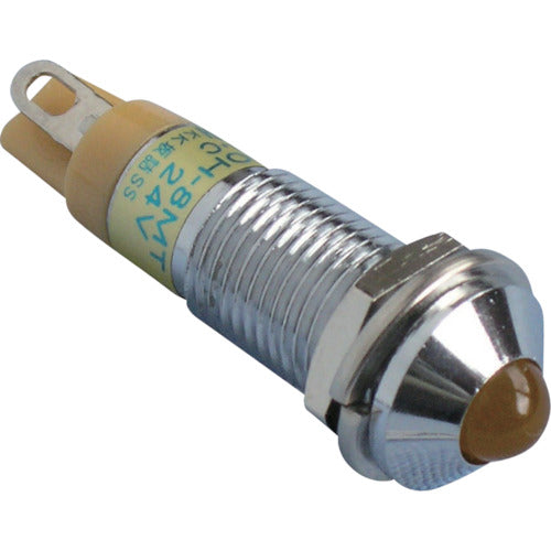 Sakazume Metal Frame LED Indicator Light DOH-8MT DC24V Orange φ8 DOH-8MT-DC24V-O 1 pc