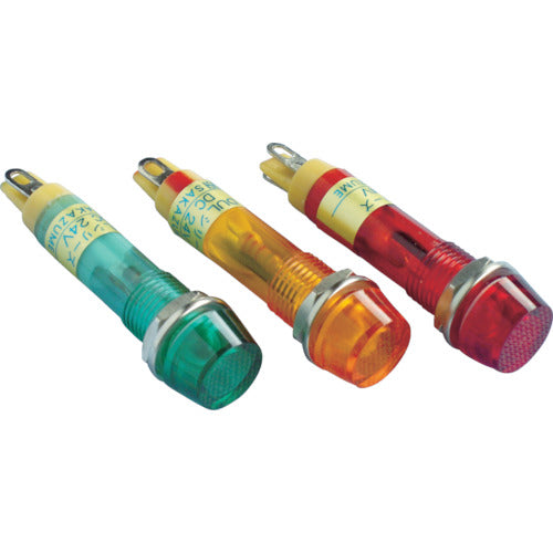 サカズメ 防水・防滴(IP65)超高輝度LED表示灯DUL−8H−IP 赤φ8 DUL-8H-IP-DC24V-R/R 1 個