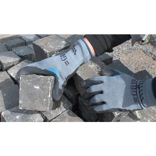 SHOWA ゴム背抜き手袋 No330股付グリップ ブラック Lサイズ(タグ) NO330TAG-L 1 双