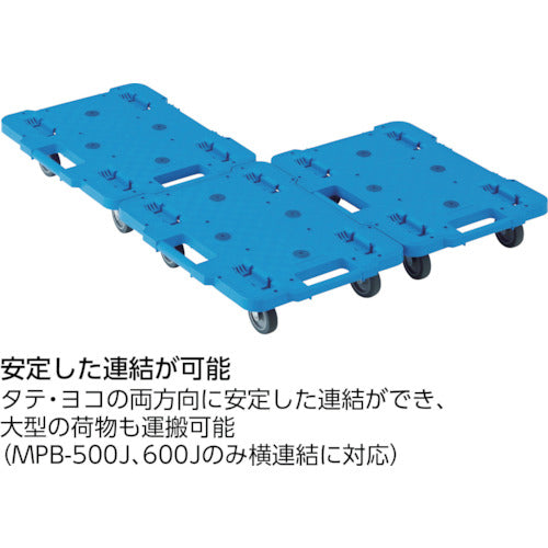 TRUSCO Plastic Platform Cart Route Van 400X600 with Stopper Blue MPB-600S-B 1 Unit