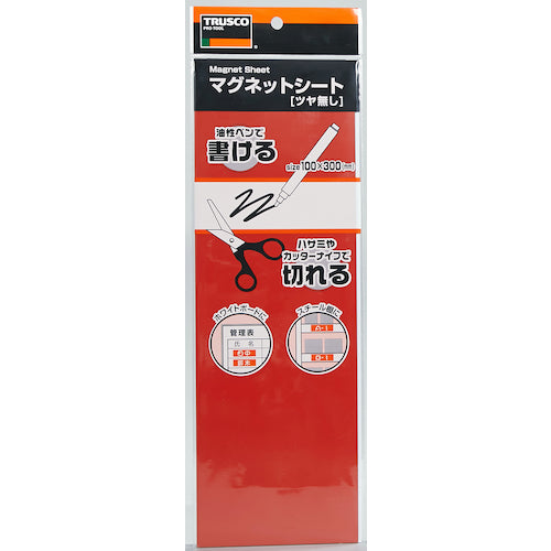 TRUSCO Magnetic Sheet Matte 100 x 300 Red MS-N1-R 1 Sheet