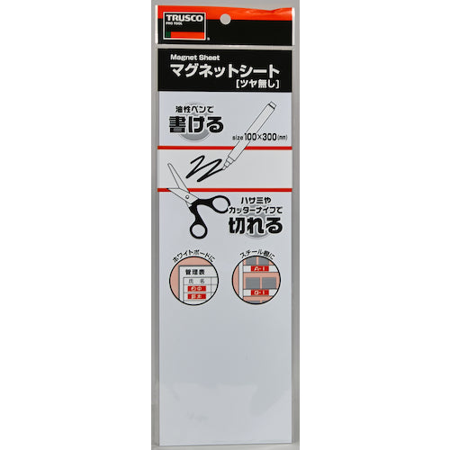 TRUSCO Magnetic Sheet Matte 100 x 300 White MS-N1-W 1 Sheet