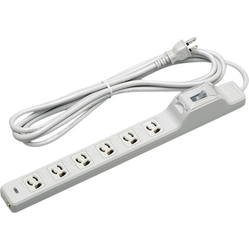 Meiko 15A earth leakage breaker with anti-disconnection ground tap for office use (6 ports) VCTF 5m with ground plug MR7634TJ5 1 unit