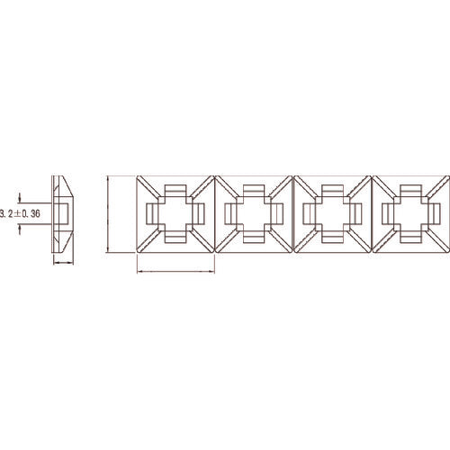TRUSCCO 결속 밴드 고정구(점착 시트 부착) 폭 3.2 4 연결(25개) 단체 1 THC-100-S4 1봉