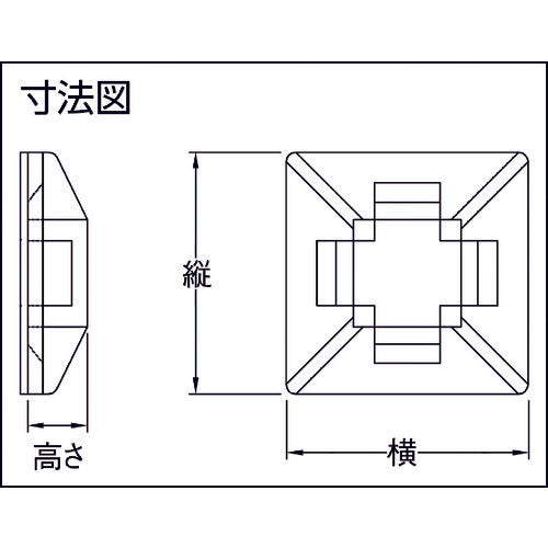 TRUSCO 結束バンド固定具 粘着シート付 幅8.0 100個入 THC-25 1 袋