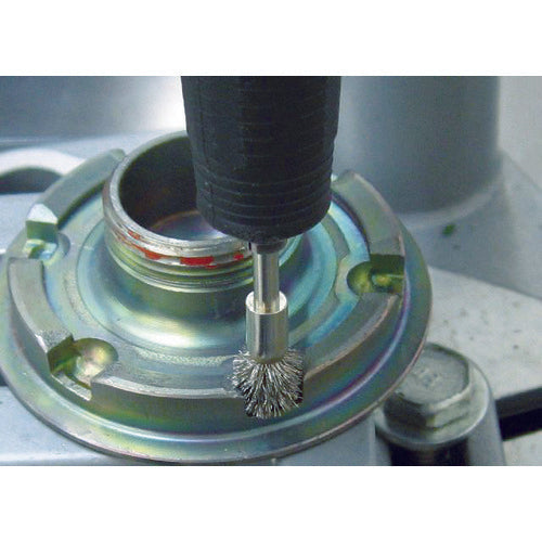 TRUSCO Umbrella-shaped Brush, Brass, Wire Diameter 0.1 x Outer Diameter 8 x Cylinder Diameter 5 x Shaft Diameter 3, 83K-3, 1 Piece