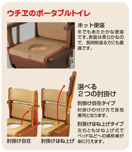 ウチエさわやかチェア泉Ⅱ(肘掛け自在タイプ) ブラウン