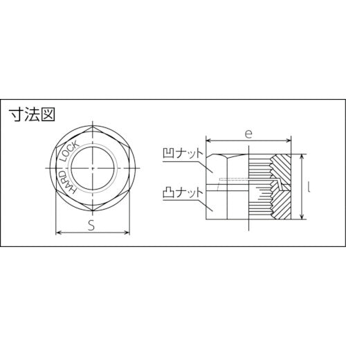 Hardlock Hexagon Nut "Hardlock Nut" (Hot-dip galvanized) 50 pcs HLN-R-10C-01-HD 1 PK