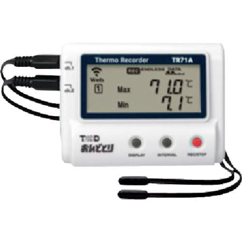 Ondotori Cloud-compatible USB-connected data logger Temperature 2-channel type (wireless LAN) TR71A 1 unit