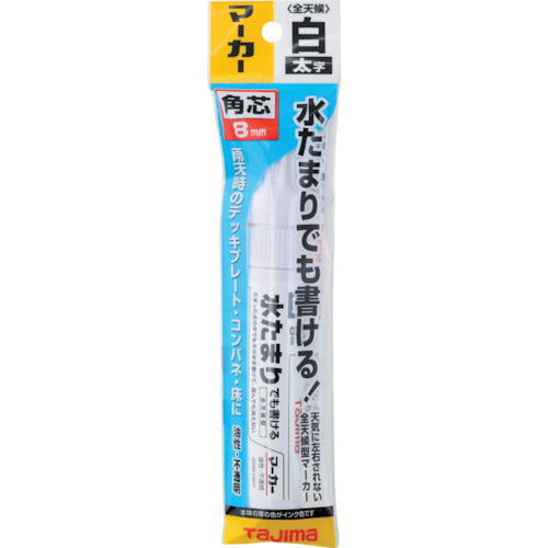 タジマ 全天候マーカー白<太字・角芯> ZENM-FWHT 1 本