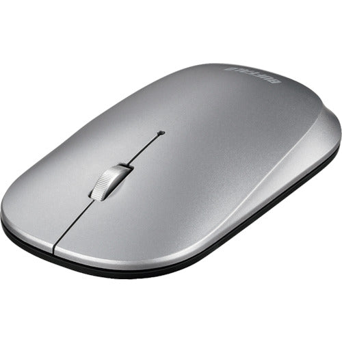 BAFFALO Thin 3-Button Wireless Blue LED Mouse Normal Silver BSMBW330NSV 1 pc