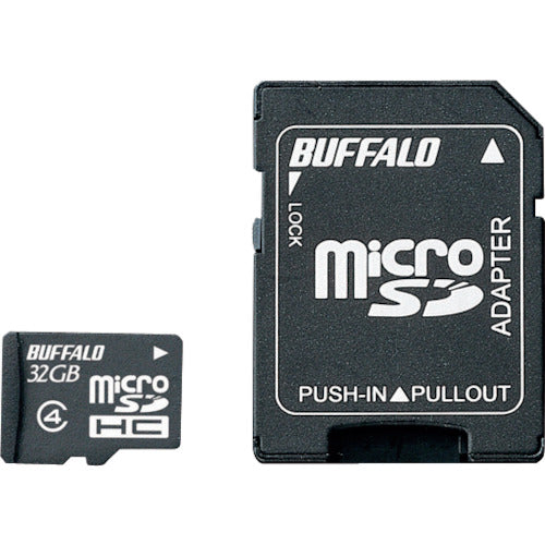 BAFFALO 防水仕様 Class4対応 microSDHCカード SD変換アダプター付モデル 32GB RMSD-BS32GAB 1 個
