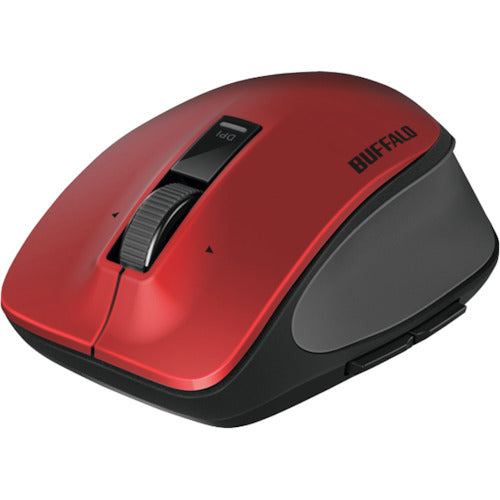 BAFFALO Wireless Blue LED Premium Fit Mouse, Medium Size, Red, BSMBW500MRD, 1 pc