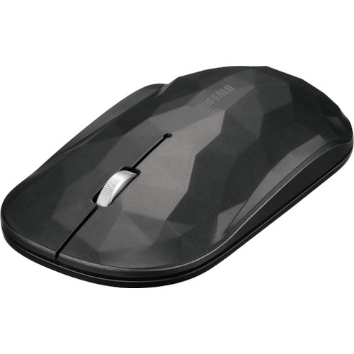 BAFFALO Thin 3-Button Wireless Blue LED Mouse Geometry Black BSMBW330GBK 1 pc