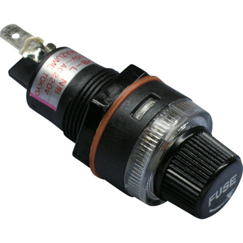 Sakazume Cylindrical Fuse Holder, Red Neon Lights When Blown, FHB-LN, 1 Piece