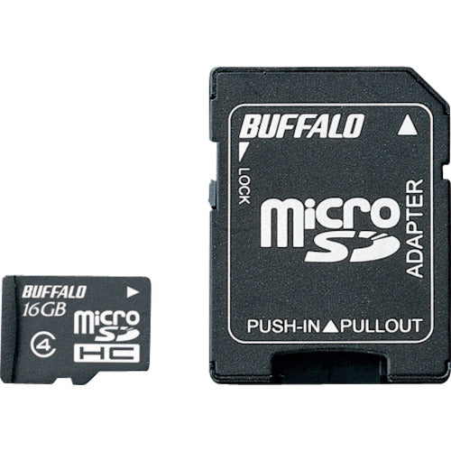 BAFFALO 防水仕様 Class4対応 microSDHCカード SD変換アダプター付モデル 16GB RMSD-BS16GAB 1 個