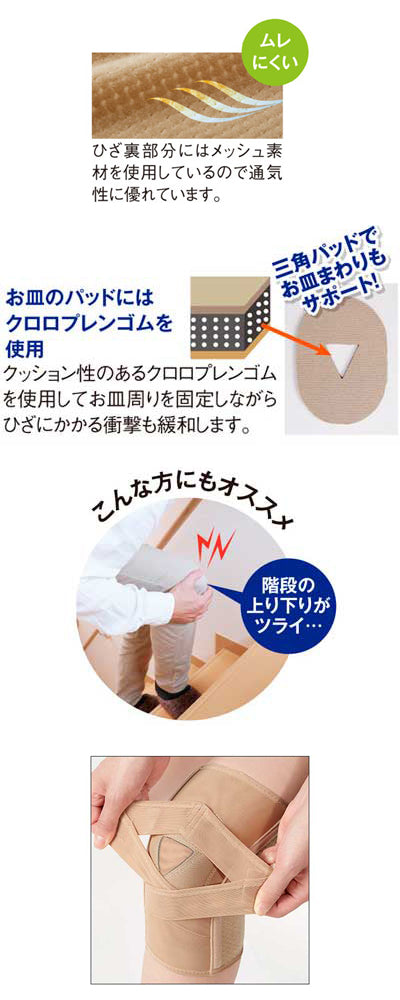 A thin support that firmly supports the knees. 1 piece / ML Mocha 1 piece