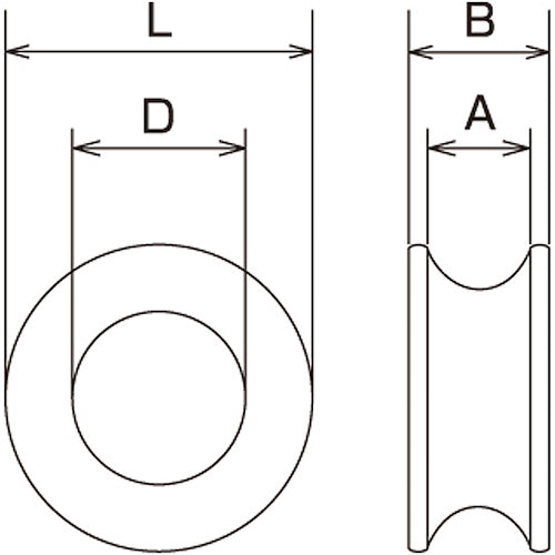 Mizumoto Stainless Steel Round Thimble, Suitable for Rope Diameter 6mm, B-3048, 1 bag
