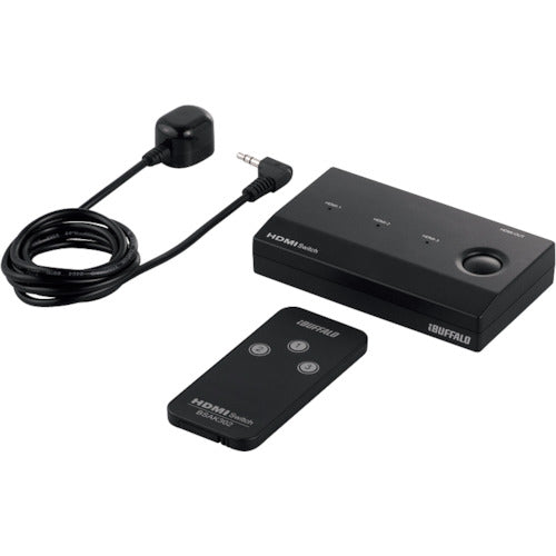 BAFFALO HDMI 전환기 3대용 리모컨 부착 TV 배면 장착 나사 부착 풀 HD/3D 대응 BSAK302 1개