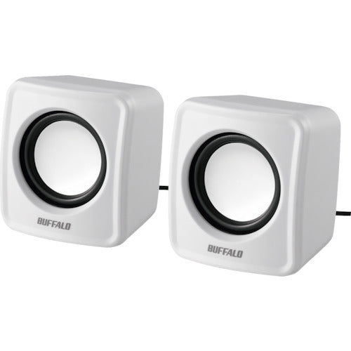 BAFFALO PC용 스피커 USB 전원 컴팩트 사이즈 화이트 BSSP100UWH 1개