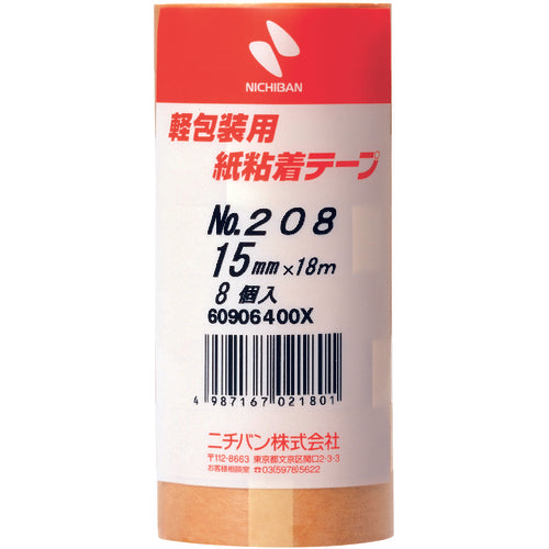Nichiban Paper Adhesive Tape 208H-15 15mm x 18m (8 rolls) 208H-15 1 PK