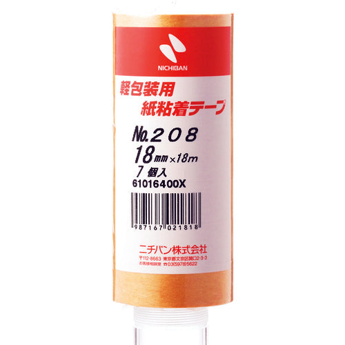 ニチバン 紙粘着テープ208H−18 18mmX18m(7巻入り) 208H-18 1 PK