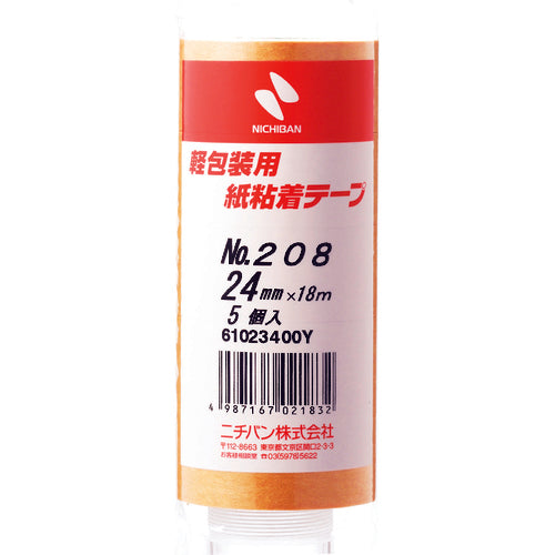 ニチバン 紙粘着テープ 208H−24 24mmX18m(5巻入り) 208H-24 1 PK