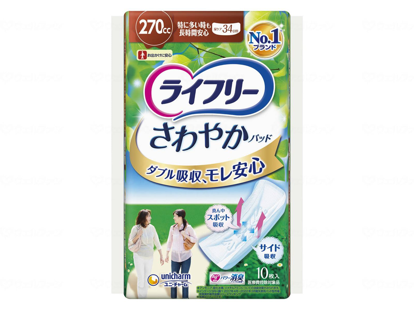 유니 참 T 상쾌한 패드 특히 많을 때 모장시간 안심용 10장