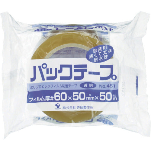 TERAOKA 팩 테이프 NO. 451 #60 투명 50mmX50M 451 TM-60-50X50 1권
