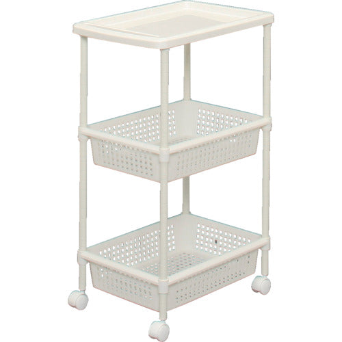 IRIS 222380 メタルポールワゴン MKW−3W ホワイト MKW-3W 1 台