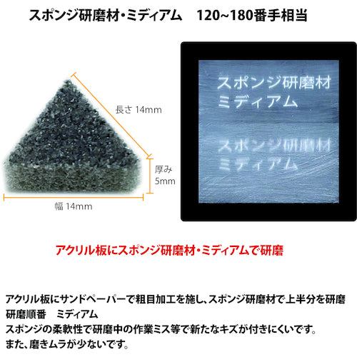 PROXXON Medium Abrasive Sponge, 10 Pieces, Triangle, 26595, 1 Piece