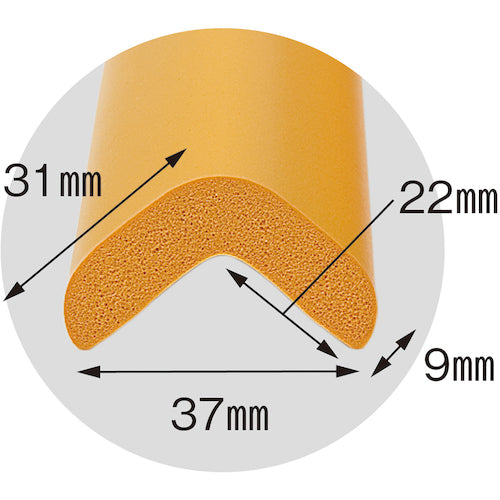CAR-BOY 안심 쿠션 L자형 2m 소 옐로우 AC-177 1개