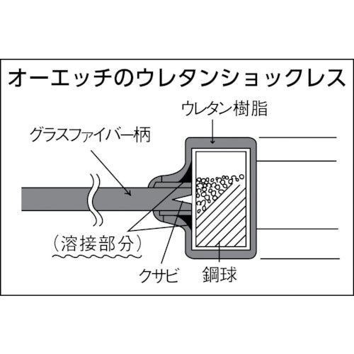 OH ウレタンショックレスハンマー(グラスファイバー柄)#4 US-40 1 本