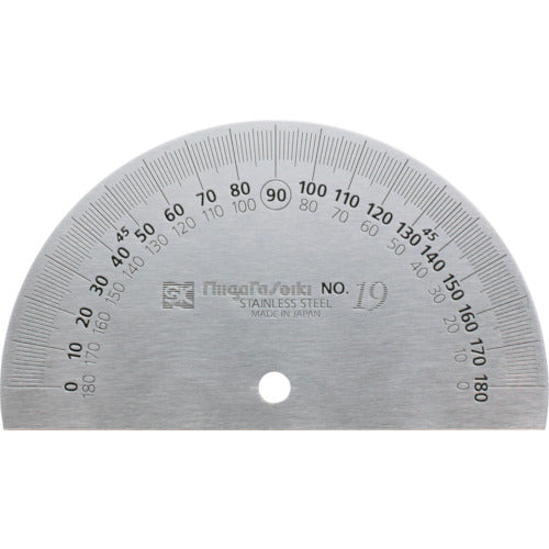 SK 프로트랙터 No. 192 90mm 반원형 스테인리스 마무리 PRT192-90S 1개