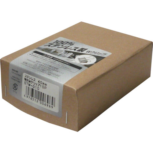 VELOS ステンレス 特大Wクリップ 40mm 10個入り STW-010 1 箱