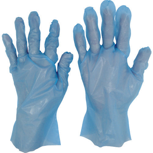 テイジン ポリエチレン使い捨て手袋 ぴったりグローブ M (100枚入)ブルー 手のひら周り26.0cm PE-02BM 1 箱