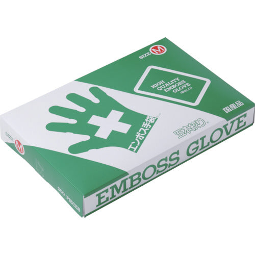 Tokyo Pack embossed gloves, 5-strand economy gift box M (200 pieces) EEK-M 1 box