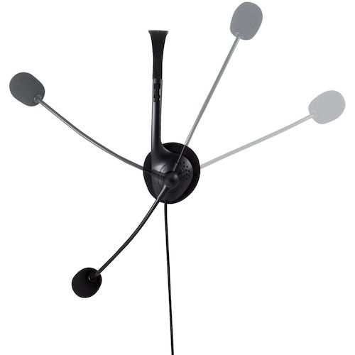 ELECOM 유선 헤드셋 오버 헤드형 마이크 암 부착 USB-A 양귀 블랙 HS-HP22UCBK 1개