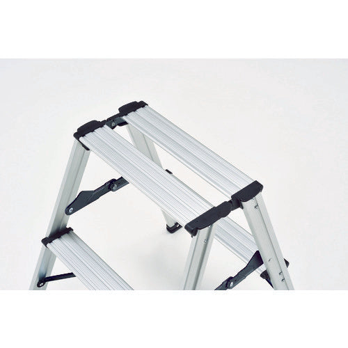 TRUSCO Aluminum Stepladder, 3 Steps, High Strength, Silver, TSAF-3-SV, 1 Unit