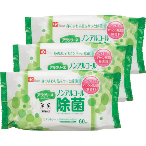 LEC アラクリーネ ノンアルコール除菌シート60枚3P C00878 1 袋