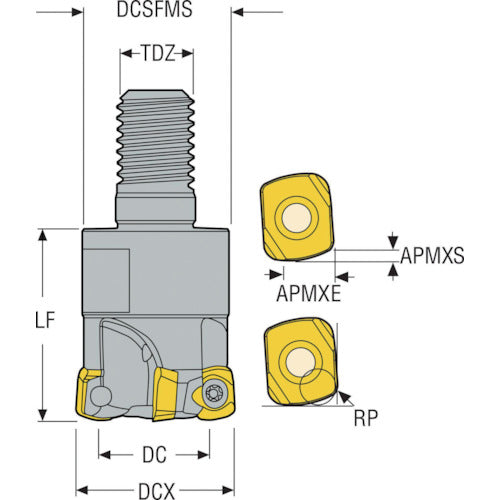 세코 밀링 고이송 커터 하이피드 2 R217.21-LP05 R217.21-0816.RE-LP05.3A 1개