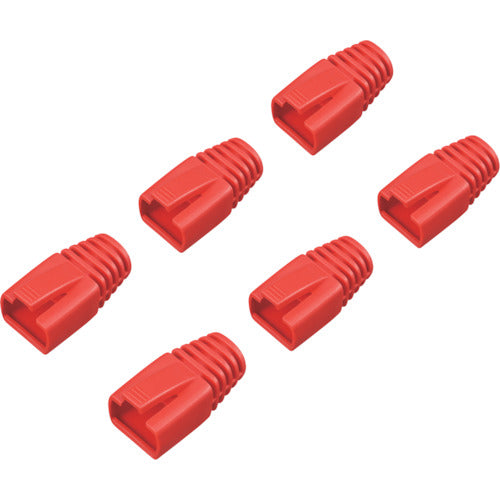 BAFFALO 先付け用コネクター保護カバー6個入り レッド BLABRJ45RD6 1 袋