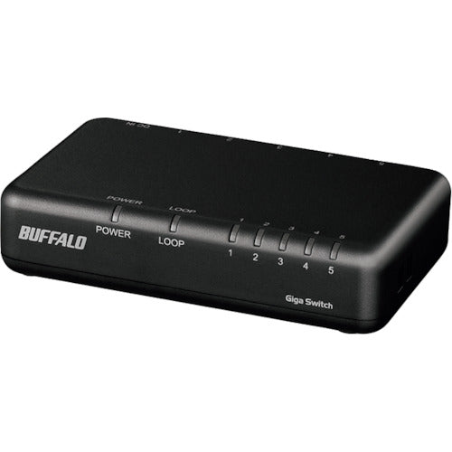 BAFFALO Gigabit 5-port switching hub with external power supply, plastic housing, black, LSW6-GT-5EPL/BK, 1 piece