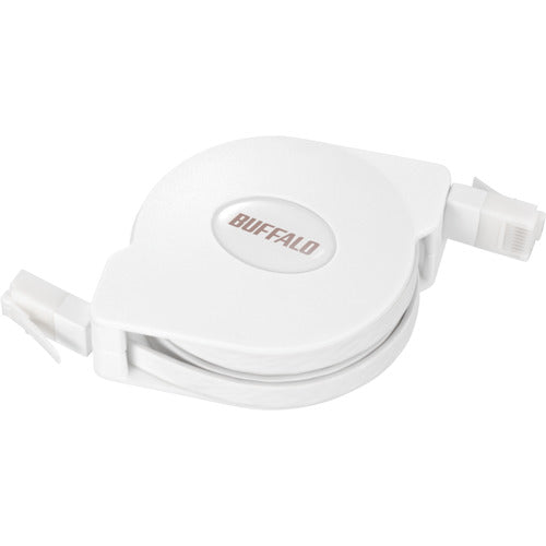 BAFFALO ツメの折れないCat6 LANケーブル 巻取式 2.5m ホワイト BL6TM25WH 1 個