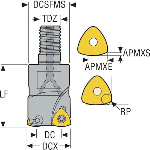 SECO Milling High Feed Cutter High Feed 3 R217.21-R100 R217.21-1225.RE-R100.3A 1 pc