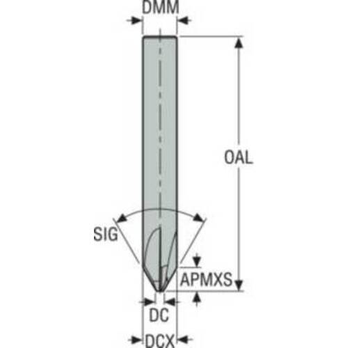 セコ JABRO JS506 面取りエンドミル60° JS506120N2CZ4.0-SIRA 1 個